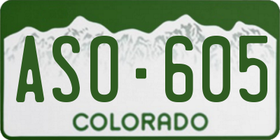 CO license plate ASO605