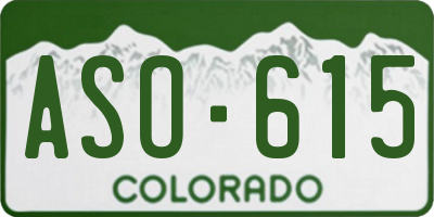 CO license plate ASO615