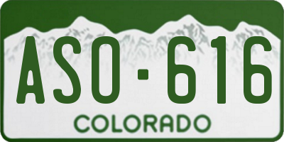 CO license plate ASO616