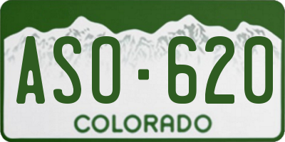 CO license plate ASO620