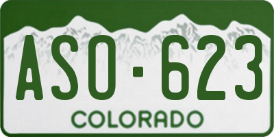 CO license plate ASO623