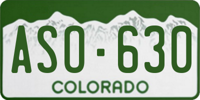 CO license plate ASO630