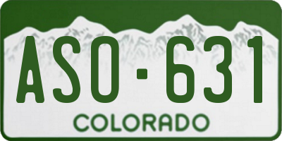 CO license plate ASO631