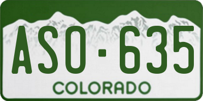CO license plate ASO635