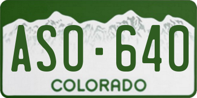 CO license plate ASO640