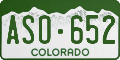 CO license plate ASO652