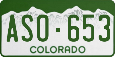 CO license plate ASO653