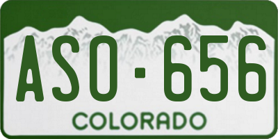 CO license plate ASO656