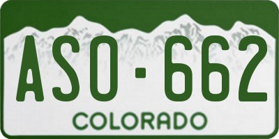 CO license plate ASO662