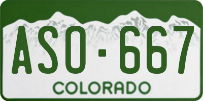CO license plate ASO667