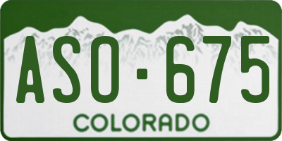 CO license plate ASO675