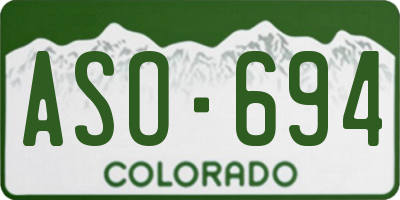 CO license plate ASO694