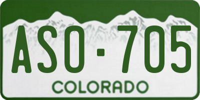 CO license plate ASO705