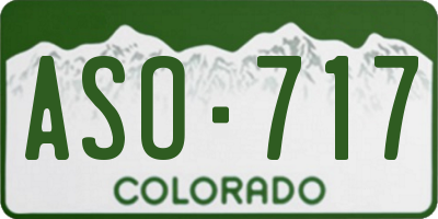 CO license plate ASO717
