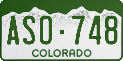 CO license plate ASO748