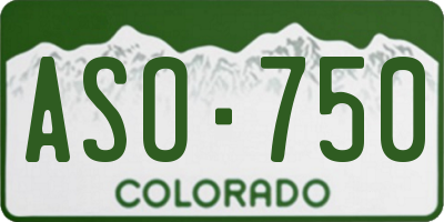 CO license plate ASO750