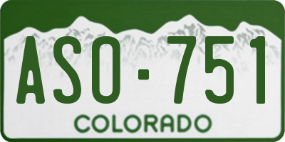 CO license plate ASO751