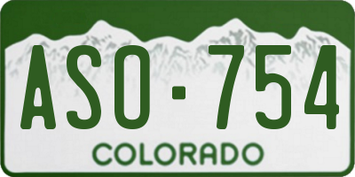 CO license plate ASO754