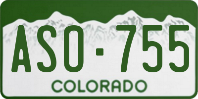 CO license plate ASO755