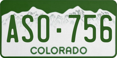CO license plate ASO756