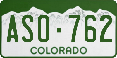 CO license plate ASO762