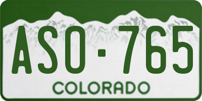 CO license plate ASO765