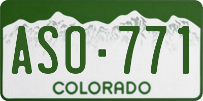 CO license plate ASO771