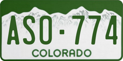 CO license plate ASO774