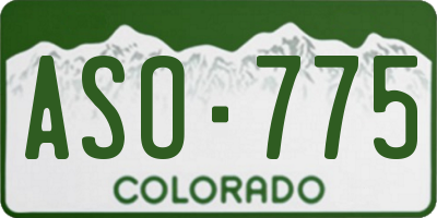 CO license plate ASO775