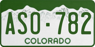 CO license plate ASO782