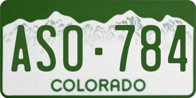 CO license plate ASO784