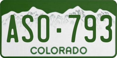 CO license plate ASO793