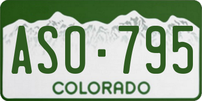 CO license plate ASO795
