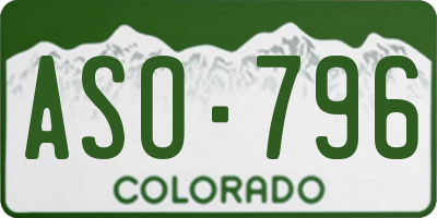 CO license plate ASO796