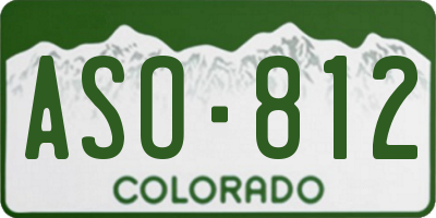 CO license plate ASO812
