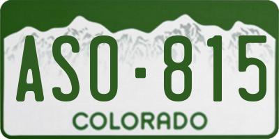 CO license plate ASO815