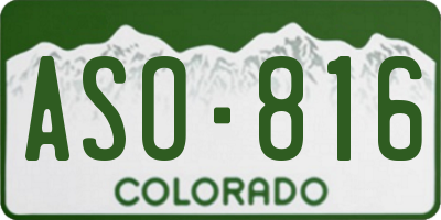 CO license plate ASO816