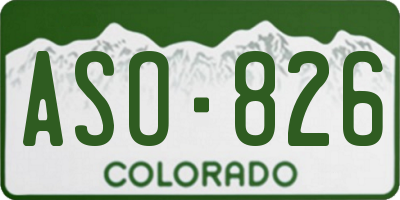 CO license plate ASO826