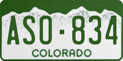 CO license plate ASO834