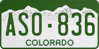 CO license plate ASO836