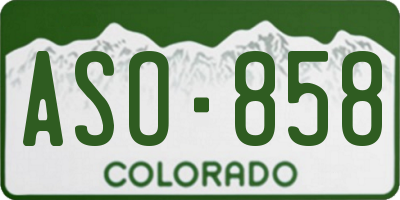 CO license plate ASO858