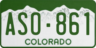 CO license plate ASO861