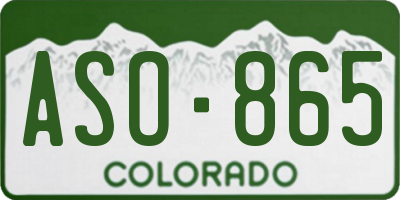 CO license plate ASO865