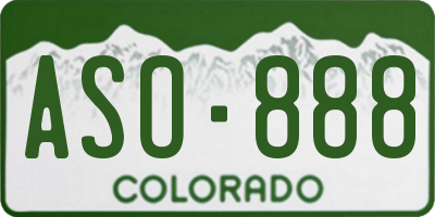 CO license plate ASO888