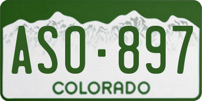 CO license plate ASO897