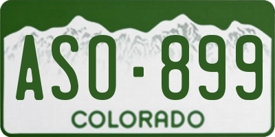CO license plate ASO899