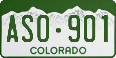 CO license plate ASO901