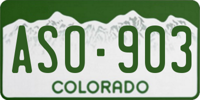 CO license plate ASO903