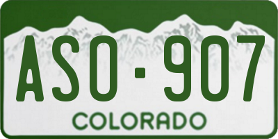 CO license plate ASO907