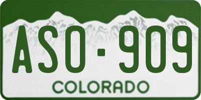 CO license plate ASO909